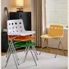 Silla perforada de estilo dopamina de moda para cafeterías y tiendas de té con leche, silla comercial con estructura de acero electrochapado, silla perforada vintage tipo queso