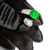 Anillo para mujer con cabeza de leopardo de calcedonia verde hielo incrustada plateada al por mayor, ágata verde yang para mujer, anillo de jade, suministro en vivo