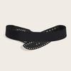 Sello de Cintura Ancho con Costura de Pedrería Sello Elástico de Cintura con Diamante Cinturón para Abrigo Falda de Mujer Sello Elástico de Cintura de Cuero Sintético