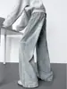 Jeans masculinos de corte justo estilo americano, calças compridas casuais retas e largas para primavera e outono, calças da moda high street para homens