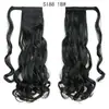 Venta al por mayor del fabricante Comercio exterior Estilo europeo y americano Velcro Cola de caballo larga y rizada Peluca para mujer Pieza de cabello de cola de caballo de fibra de alta temperatura en stock