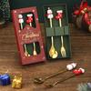 Fonte Cruzada de Natal Aço Inoxidável Desenho Animado Conjunto de Talheres Conjunto de Colher e Garfo Caixa de Presente Colher de Café Sobremesa Presente Infantil