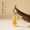 Pingente tradicional chinês estilo templo com sete contas, amuleto de bolsa auspicioso e para realizar desejos, chaveiro de carro, disponível para atacado