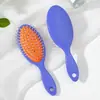 Peine de cojín de aire con masaje de bloques de color, forma ovalada, esponjoso, con dientes transparentes, un peine elegante y de alta calidad que previene los enredos