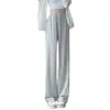 Pantalones de Hielo de Seda con Protección Solar para Mujer, Nuevo Estilo Otoño 2026, Cintura Alta, Corte Holgado, Adelgazantes, Casual, Pierna Recta Estrecha, Secado Rápido, Pierna Ancha