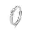 Nuevo anillo de pareja de plata esterlina S925 para hombres y mujeres, anillo sencillo de moda con apertura ajustable, anillo liso, venta al por mayor