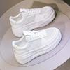 Zapatillas Blancas de Suela Gruesa para Mujer 2026 Nuevo Estilo Ins Otoño Versátiles de Plataforma Ligeras Casuales Deportivas Zapatos que Aumentan la Altura para Mujer