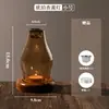 Portavelas Estilo Zen con Pantalla de Vidrio a Prueba de Viento, Lámpara de Cera Aromaterapia para el Hogar Estilo Retro Chino, Adorno Decorativo para Sala de Té