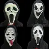Máscara Negra de Tela Grito Capucha de Calavera de Terror Horror Pervertido Rostro de Fantasma Blanco Festival Halloween Capucha de Muerte