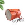 Estuche para Gafas Hecho a Mano con Múltiples Compartimentos, Caja de Almacenamiento de Gran Capacidad, Se Puede Colgar, Estuche Portátil de PU para Gafas de Sol, Estuche para Gafas Resistente a la Presión