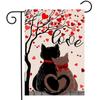 Bandeira de Jardim Transfronteiriça Novo Dia dos Namorados Série Amor Doce Decoração de Pátio ao Ar Livre Linho Dupla Face Bandeira de Jardim