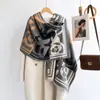 Cachecol Elegante de Camélia Imitação de Caxemira para Mulheres Outono e Inverno, Xale Versátil para Ambiente com Ar Condicionado, Cachecol Protetor de Pescoço Quente de Inverno de Dupla Utilização