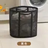 Cesto de Roupa Suja de Fábrica Grande Capacidade Malha de Nylon Banheiro Conveniente Dobrável Cesto de Roupa Suja Montado na Parede