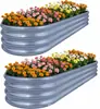 Caja de Plantación para Jardín en la Azotea, Caja de Plantación Grande de Metal Galvanizado Resistente a la Corrosión para Hortalizas, Caja de Plantación Metálica para Patio Exterior