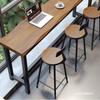 Mesa Larga de Pared Estilo Simple Bar de Madera Maciza Bar Ocio Balcón Comercial Mesa Estrecha de Patas Altas Mesa de Bar y Sillas Oficina