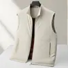 Chaqueta de plumas para hombre Otoño e Invierno Pluma de ganso blanco Cálida Cuello alto Versión con cremallera Juventud Alta Lujo Casual Chaleco de plumas sin mangas Moderno