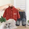 2025 Primavera y Otoño Nuevo Traje de Camisa Degradada de Niño Guapo Ropa para Niños Fresca y Guapa para Niño de Un Año Conjunto Moderno de Dos Piezas