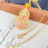 Loja de Ouro Mesmo Estilo Colar Pingente de Cabaça Banhado a Ouro Esmaltado com Diamantes, Corrente de Suéter de Outono e Inverno de Alta Qualidade, Corrente de Clavícula Feminina Atacado