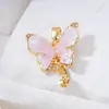 Anillo de Perlas, Pendientes, Colgante, Juego de Tres Piezas Microincrustado, Estilo Mariposa, Diseño de Goteo de Aceite, Lujo Accesible DIY de Gama Alta