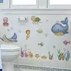 Pegatinas de Pared de Dibujos Animados de Vida Marina Transfronterizas Decoración para Habitación Infantil Suministros Fondo de Pared Embellecimiento PVC Autoadhesivo