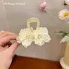 Pinza para el Cabello de Flor de Camelia Francesa Suave para Mujer Clip de Tiburón Grande de Verano Tocado Parte Trasera de la Cabeza Volumen del Cabello Pinza de Agarre para Atar