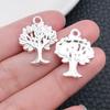 Colgante de árbol de la vida con hojas de aleación de plata antigua, pulsera de cuentas, collar, accesorios de joyería