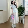 En Stock 2025 Nuevo Verano Casual Versátil Camisa de Maternidad + Falda con Botón de Nariz de Cerdo Traje de Maternidad