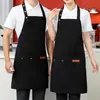 2025 Nuevo Delantal Impresión de Logo Personalizado Especial para Catering Tienda de Té con Leche Supermercado Restaurante Ropa de Trabajo de Cocina para Mujeres