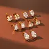 Brincos Phoenix Trend Cruzados Novos de Zircônia para Mulheres Studs Versáteis da Moda Aço Titânio Dourado 18K Não Desbota Brincos Anel