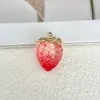Colgante de coche de gelatina transparente degradada con fresa, amuleto de aleación, acrílico, cadena para teléfono DIY, llavero, accesorio para bolso