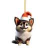 2024 transfronterizo nuevo colgante de perro de dibujos animados de acrílico para coche decoración de árbol de Navidad colgante decoraciones para el hogar