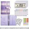 Cuaderno de hojas sueltas a6 bestseller transfronterizo con patrón de cuadros, organizador financiero de cuero, cuaderno planificador de presupuesto de efectivo creativo