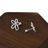 Aretes de botón de plata S999 para mujer, modernos, combinan con todo, aretes para el cartílago de la oreja, simples, de flor, huecos, retorcidos, de rosca, no es necesario quitarse los aretes al dormir