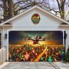 24 nuevos carteles de tela para puerta de garaje navideña transfronteriza con Papá Noel para decoración de fiestas al aire libre, tela colgante