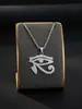 Collar Colgante Ojo de Horus de Acero Inoxidable Popular Transfronterizo Europeo y Americano Personalizado Retro Joyería de Acero de Titanio para Hombre Venta al por Mayor