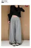 Pantalones de Linterna de Ajuste Relajado Chanlan para Mujer Otoño Plisados de Cintura Alta Sueltos Versátiles Perezosos Adelgazantes con Puño Pantalones Casuales