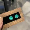 Pendientes de Menta Azul de Verano, Súper Brillantes con Diamantes, Exquisitos Clavos para el Cartílago, Clavos Únicos de Alta Gama para el Lóbulo, Pendientes Únicos y Hermosos