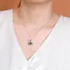 Yuebao Joyería Jade Hetian Plata de Ley S925 Chapada en Oro Jaspes Hoja de Ginkgo Colgante para Mujer Nuevo Estilo Chino Colgante Versátil Personalización
