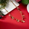Venta Caliente Europea y Americana Collar para Fiesta Navideña Papá Noel Muñeco de Nieve Reno Collar de Campana de Colores Regalo de Navidad