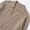 Otoño e Invierno 2025 Nuevo Moda Callejera Europea y Americana para Mujer Tejido de Punto Polo de Ocho Hilos Manga Larga W08 2767