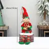Decorações de Natal Boneco Elfo de Pernas Longas Tecido Vermelho e Verde Boneco Elfo Palhaço Masculino e Feminino Estátua Enfeites