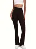 Pantalones de pierna recta acampanados para mujer, primavera y otoño, pantalones casuales fluidos y estilizados, de cintura alta, corte ajustado, ligeramente acampanados, hasta el suelo, versátiles para el trabajo