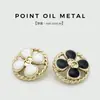 Botão de Metal Decorativo Estilo Francês Flor de Trevo de Quatro Folhas Vazado para Suéter, Conjunto, Casaco Longo, Jaqueta