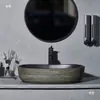 Lavabo de Encimera Artístico para Uso Doméstico, Lavabo de Cerámica, Lavabo Vintage para Patio, Balcón, Lavabo de Baño