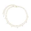 Cadena de cuerpo con colgante de perla simple de doble capa para mujer, cadena de cintura con cadena de hueso de serpiente y cuentas redondas apiladas de moda transfronteriza europea y americana