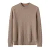 Suéter de Cachemira para Hombre 100% Cachemira Pura Otoño/Invierno Nuevo Cuello Redondo Pulóver Versátil Tejido Casual Cálido Suéter de Manga Larga
