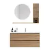 Juego de gabinete de baño nórdico, moderno y simple, con lavabo cerámico integrado para lavarse las manos y la cara, juego de tocador de baño