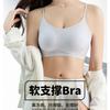 Sujetador de Cobertura Completa para Mujer, Transpirable, sin Aros, Anti-Caída, Cómodo, de Seda Helada, Push-Up Inalámbrico, Alta Elasticidad, Copas de Aire, Espalda Bella