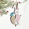 Huevo decorativo de madera para fiesta de Pascua, colgante pequeño para procesamiento personalizado, manualidades de madera, adornos de conejo