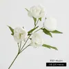 Ramo Popular Transfronterizo de Flores Artificiales de Peonía de Cuatro Cabezas para Decoración del Hogar, Ramo de Flores Artificiales de Alta Gama para Decoración de Espacios de Hotel